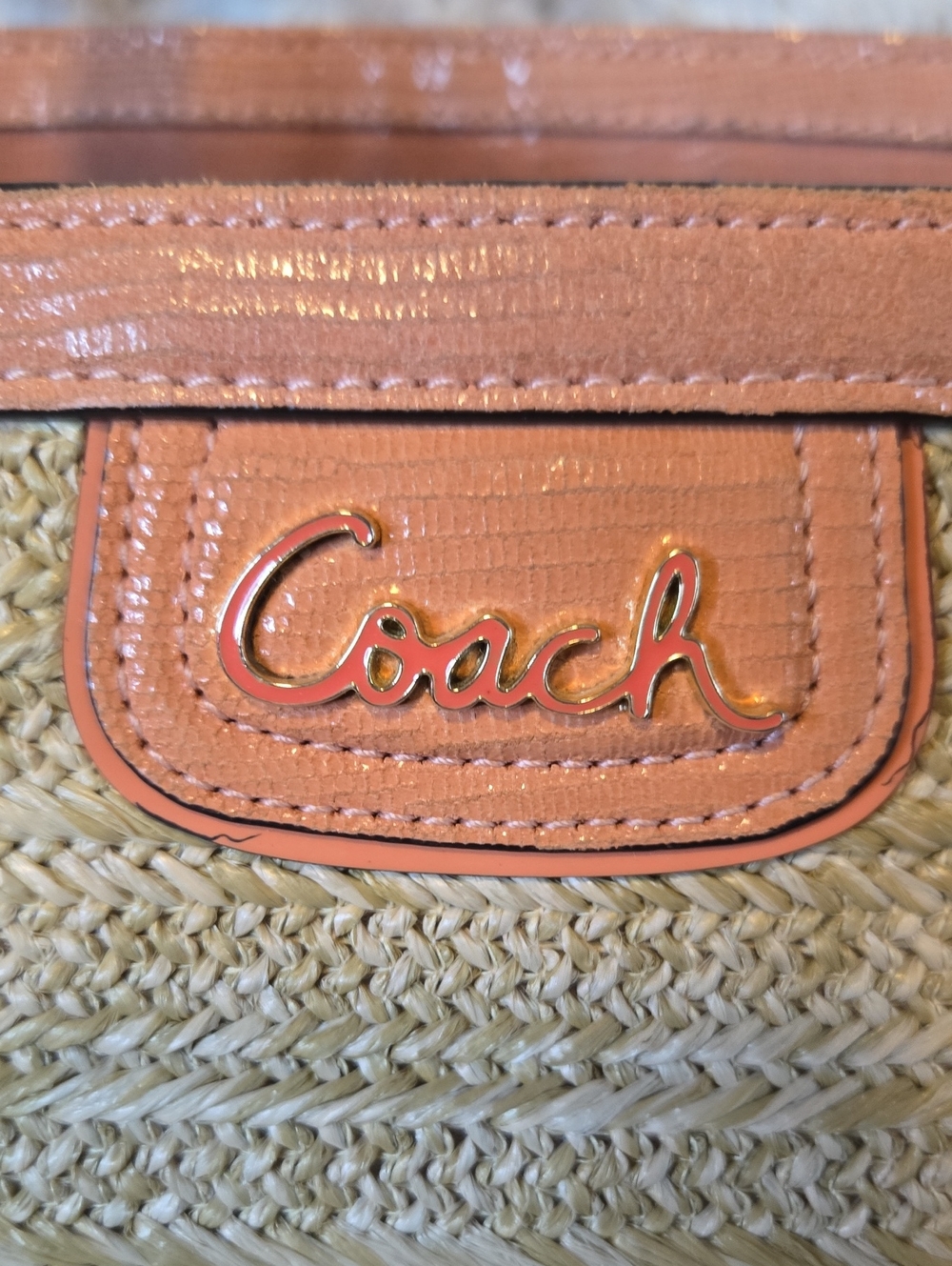 Coach Alexandra Woven Straw Tote Bag - Picture 2 of 10